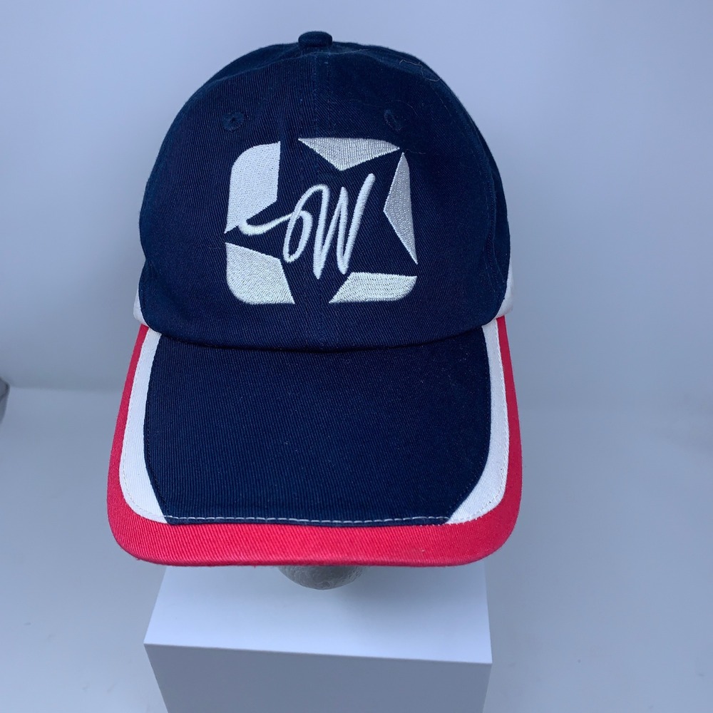Wish Me Luck Los Angeles Unisex OS Blue Red Colorblock WML Logo Baseball Hat NWT